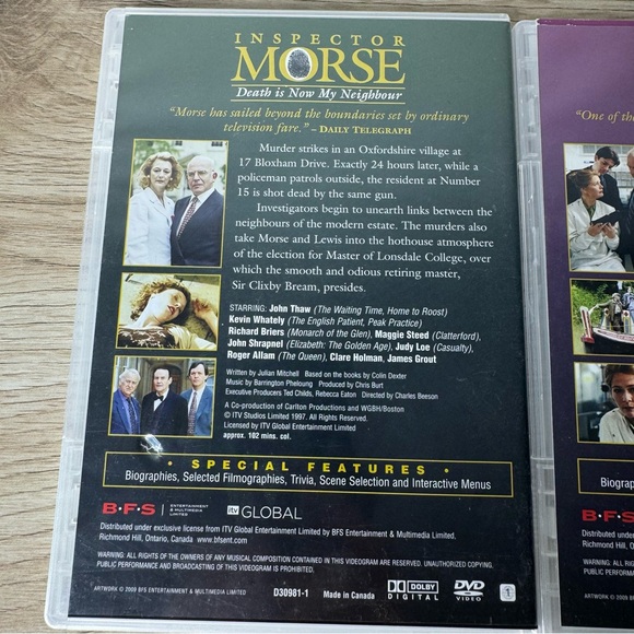 John‎ Thaw as Inspector Morse DVD PBS A&E Bundle Lot of 3 - Picture 6 of 10